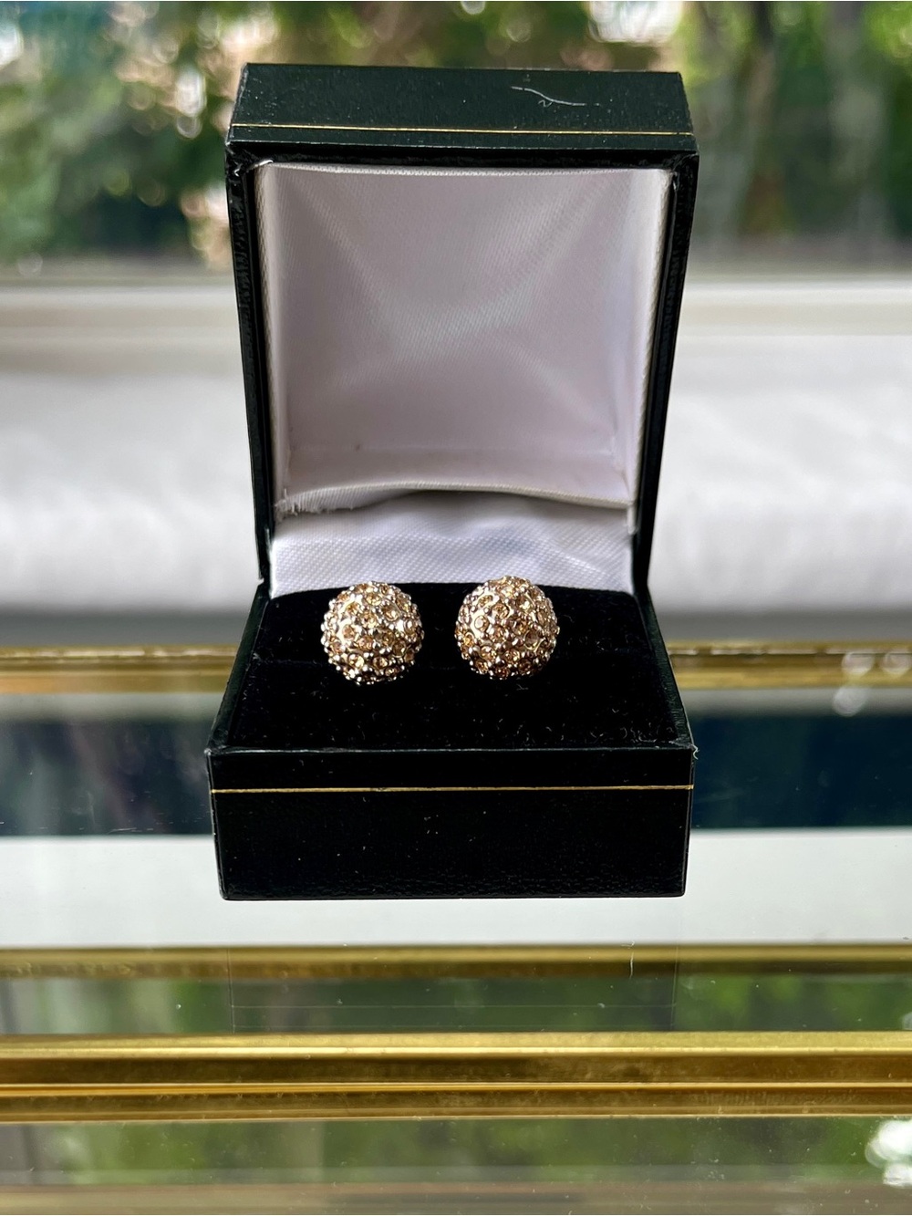Pavé Ball Stud Earrings - Rose Gold